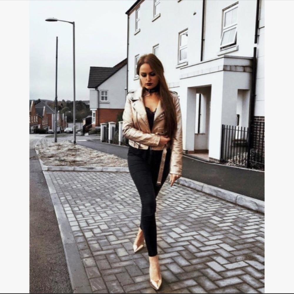 FOREVER 21 gold moto style jacket